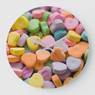 VALENTINE'S CANDY HEARTS LARGE CLOCK