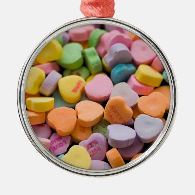 VALENTINE'S CANDY HEARTS  METAL TREE DECORATION (Front)