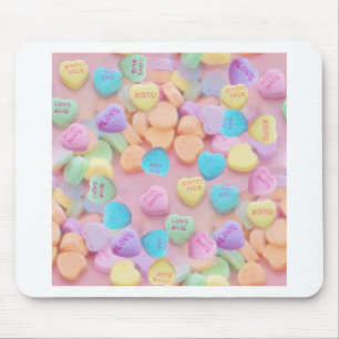 valentines candy hearts mouse pad