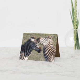 Valentine's card featuring connected zebra pair