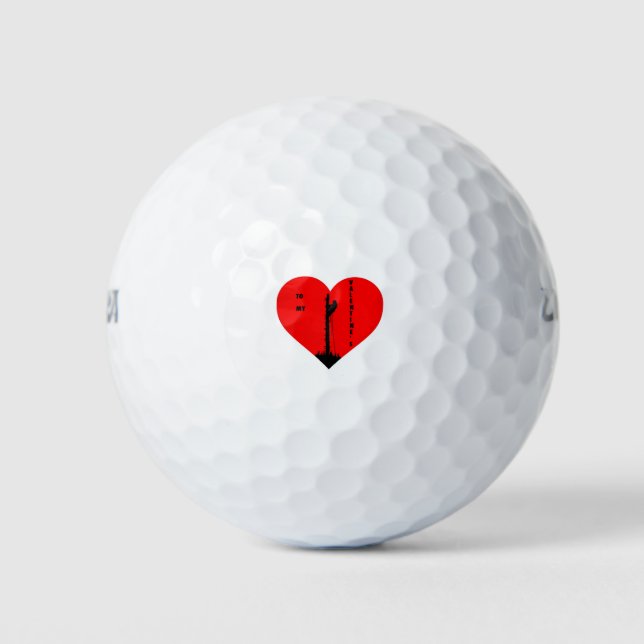 Valentine's card gift for Arborist /Tree Surgeons Golf Balls (Front)