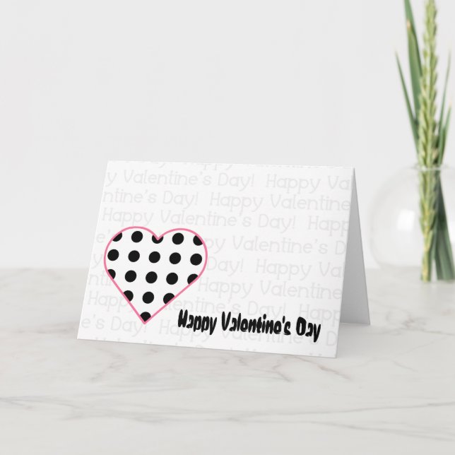 Valentine's Card - Polka Dot Heart (Front)