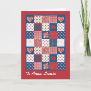 Valentine's Card to Personalise, Hearts, Roses