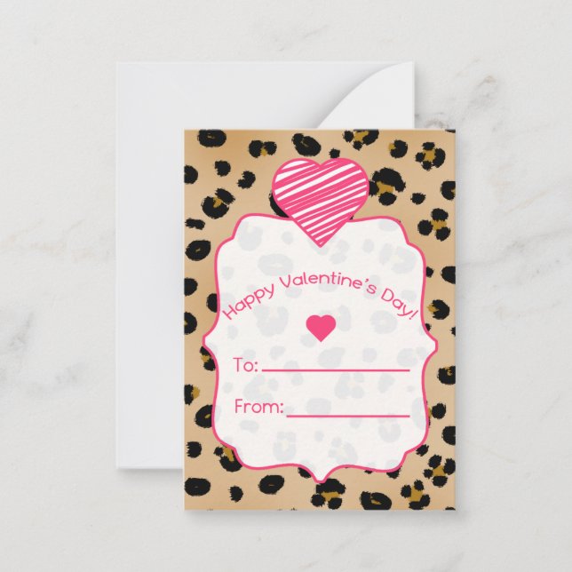 Valentine's Cards - Set Of 100 - Leopard Print (Front)