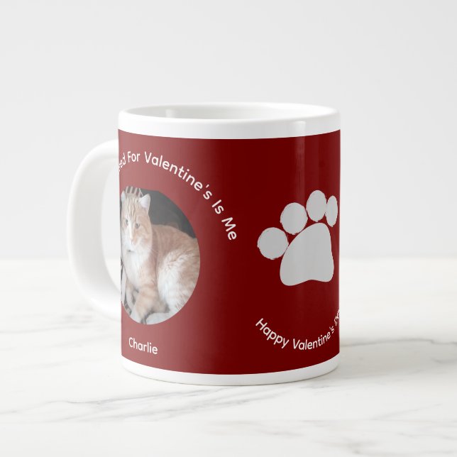 Valentine's Cat Photo Specialty Mug (Front Left)