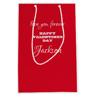 Valentine's Chic Personalised Red Valentine's Day  Medium Gift Bag