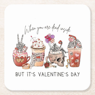 Valentines Coffee   Valentines Day Square Paper Coaster