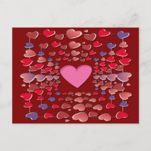 Valentines Colourful Candy Hearts Pattern Postcard