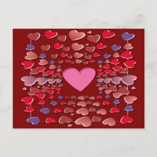 Valentines Colourful Candy Hearts Pattern Postcard