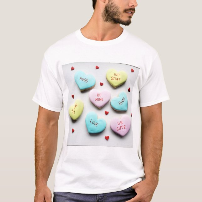 Valentines Conversation Heart Merch T-Shirt (Front)