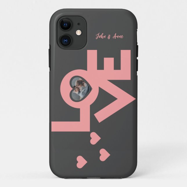 Valentines Couple Heart Custom Personalised Photo Case-Mate iPhone Case (Back)