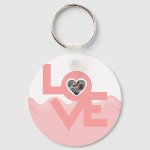 Valentines Couple Heart Custom Personalised Photo Key Ring