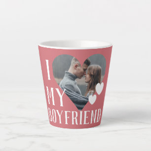 Valentines Couple Heart Custom Personalised Photo Latte Mug