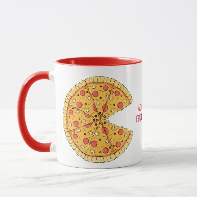 Valentines Couples Matching Cute Pizza Boy Mug (Left)