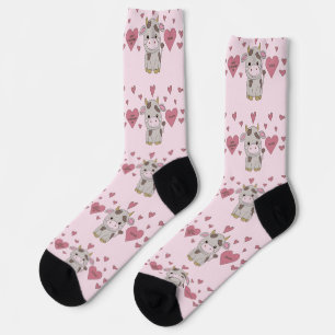 Valentines cow socks