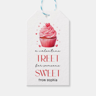 Valentines Cupcake red pink Tag