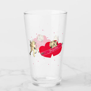 Valentine's Cupid & Hearts Glass