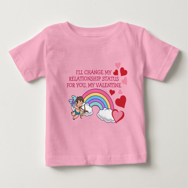 Valentines Cupid Love Hearts Rainbow Social Media Baby T-Shirt (Front)