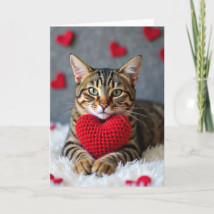 Valentines Cute Cat Heart Card