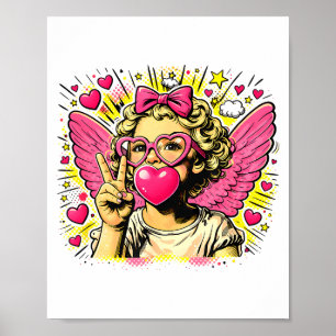 Valentines Cute Cupid Heart Angel Love Holiday Com Poster