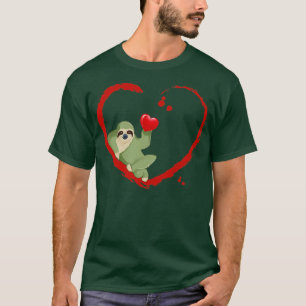 Valentines Cute Sloth Heart T-Shirt