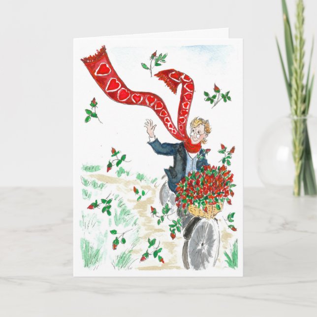 Valentine's Cyclist Holiday Card (Front)