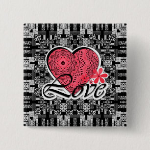 Valentine's day 15 cm square badge