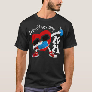 Valentines Day 2021 dabbing Heart with mask and sa T-Shirt