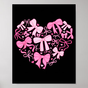 Valentines Day 2026 Hearts Coquette Bow Women Girl Poster