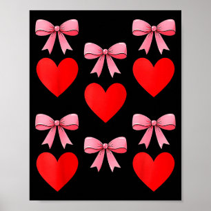 Valentines Day 2026 Hearts Coquette Bow Women Girl Poster