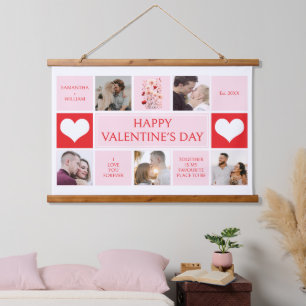 Valentine's Day 5 Photo Collage Simple Hanging Tapestry