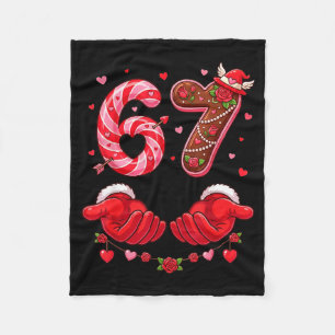Valentine's Day 67 Hilarious Six Seven Love Meme F Fleece Blanket