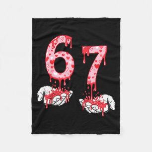 Valentines Day 67 Meme Six Seven 6 7 Valentine Hea Fleece Blanket