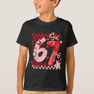 Valentine's Day 67 Six Seven Preppy Hearts Coquett T-Shirt