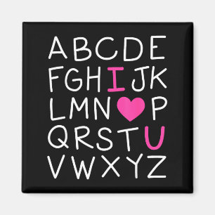 Valentines Day Abc I Love You Alphabet Teacher Gir Magnet