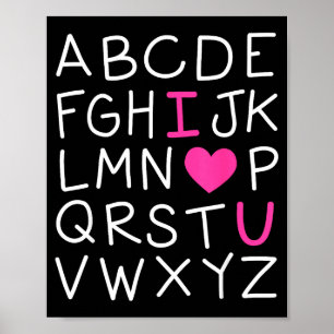 Valentines Day Abc I Love You Alphabet Teacher Gir Poster