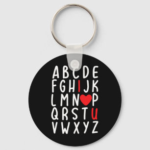 Valentine's Day Abc I Love You Heart Teacher Gift  Key Ring