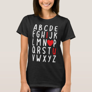 Valentine's Day Abc I Love You Heart Teacher Gift T-Shirt