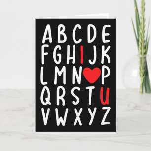 Valentine's Day Abc I Love You Heart Teacher Kids  Card