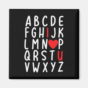 Valentine's Day Abc I Love You Heart Teacher Kids  Magnet