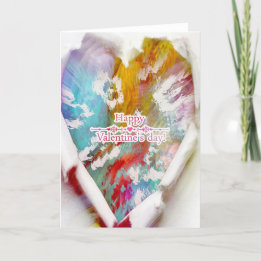 Valentine's Day Abstract torn heart Holiday Card