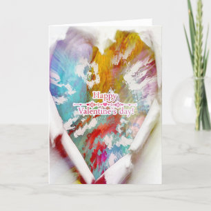 Valentine's Day Abstract torn heart Holiday Card