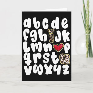 Valentines Day Alphabet Abc I Love You Teacher Wom Card
