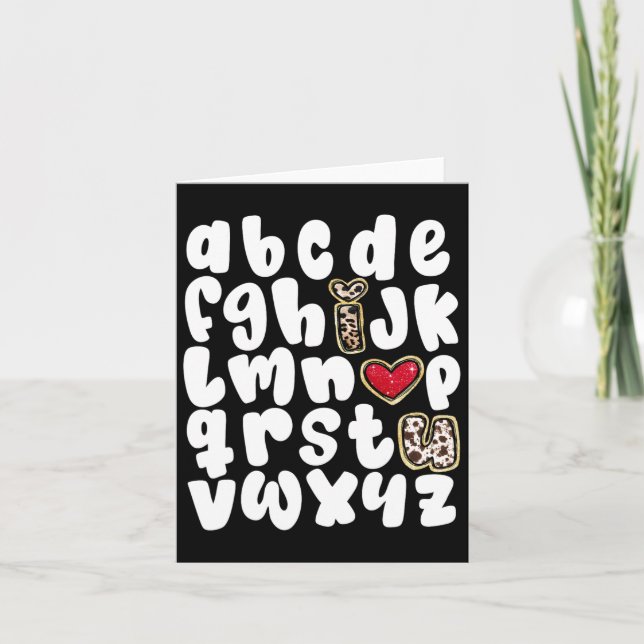 Valentines Day Alphabet Abc I Love You Teacher Wom Card (Front)