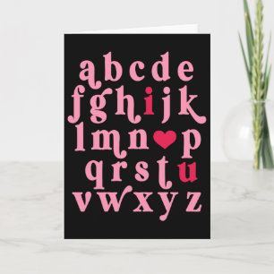 Valentines Day Alphabet Abc I Love You Teacher Wom Card
