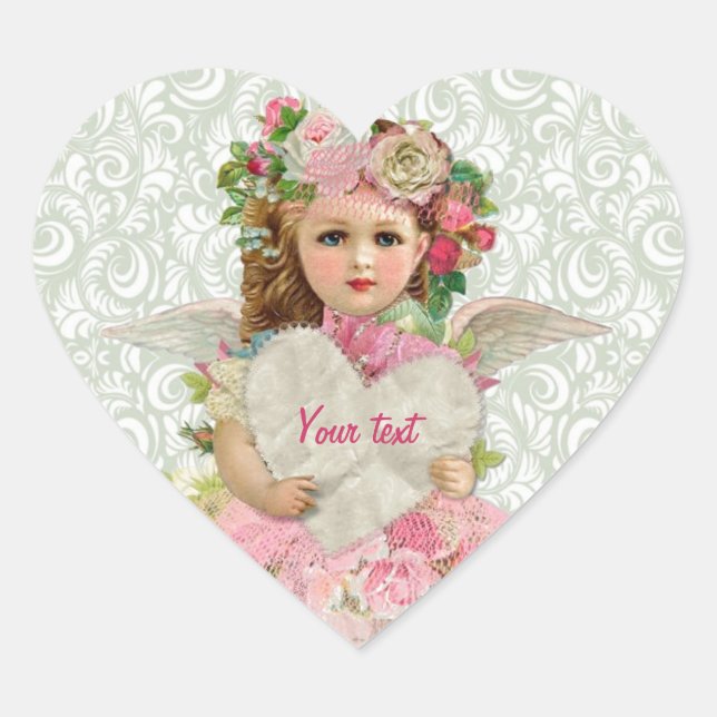 Valentine's Day Angel Heart Sticker (Front)