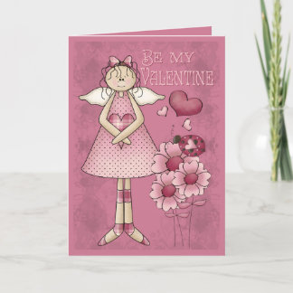 Valentines Day Angel Holiday Card