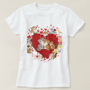 Valentine's Day Animal Love" T-Shirt