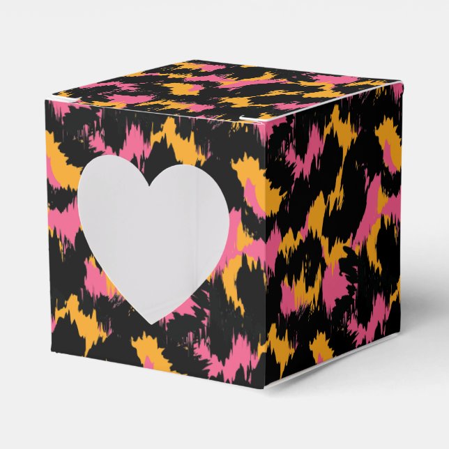 Valentines Day Animal Print Heart  Favour Box (Front Side)