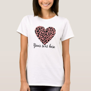 Valentine's day Animal print Heart T-Shirt